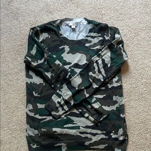 J.Crew Factory Camouflage Teddie Sweater - Green Camo